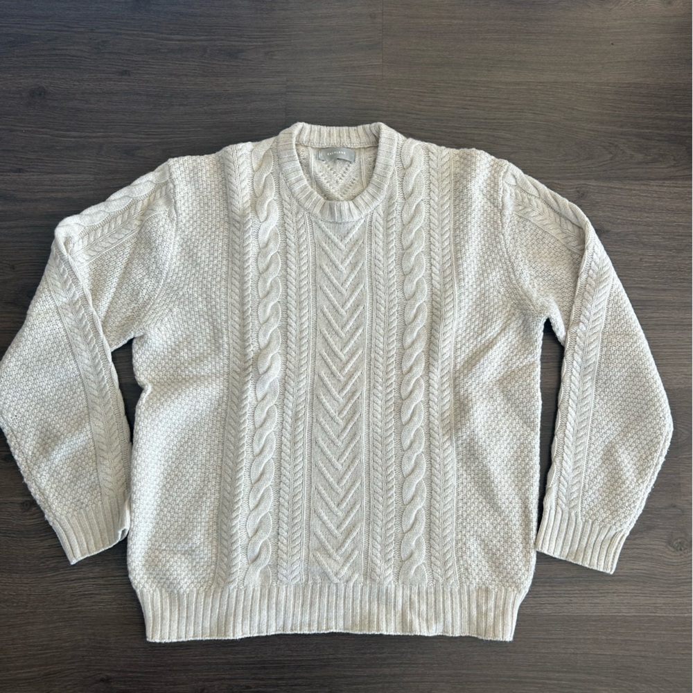 Everlane Felted Merino Cable Crewneck Sweater